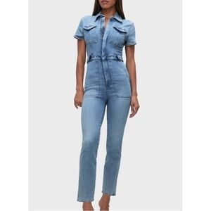 Denim Jumpsuit | Good American Fit For Success Bootcut Jumpsuit | Size: 4